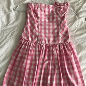 EUC Abercrombie pink gingham mini dress XS